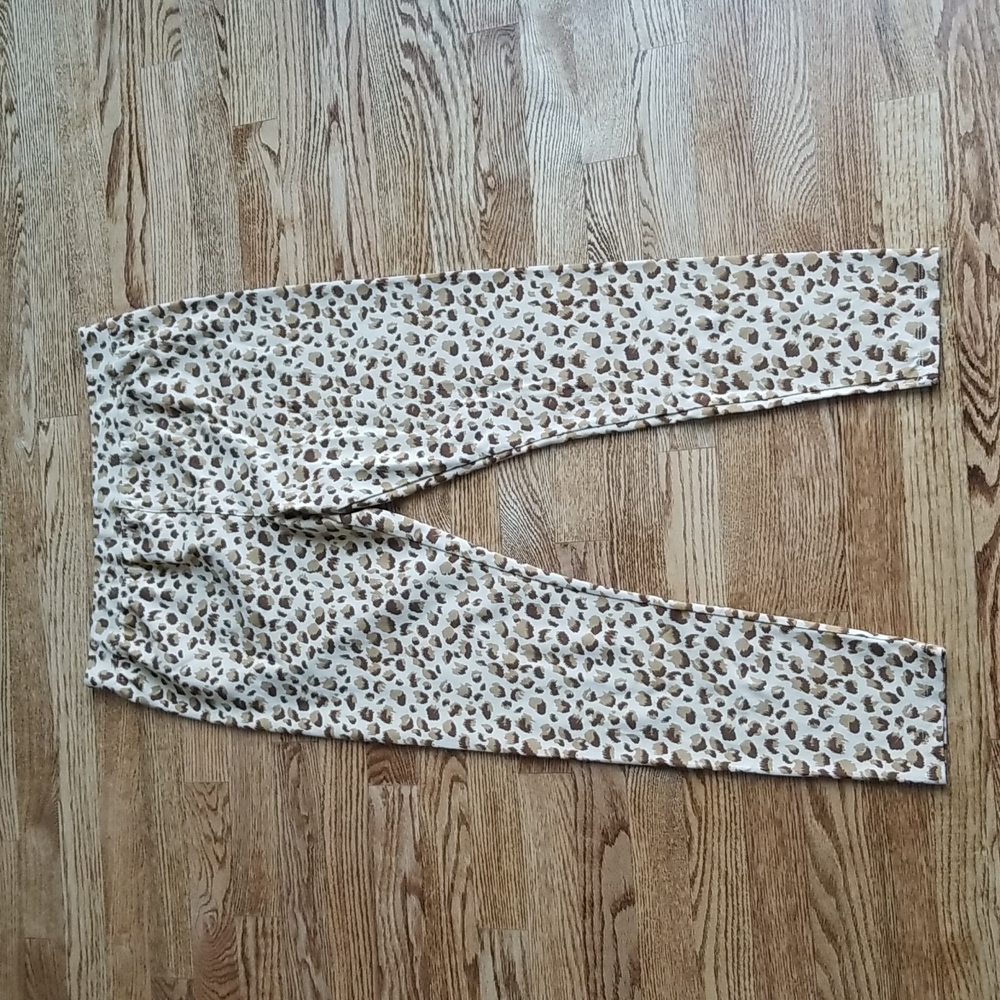 (L) Style & Co. Animal Leopard Print Skinny Fit Cotton Blend Casual Fun Pants